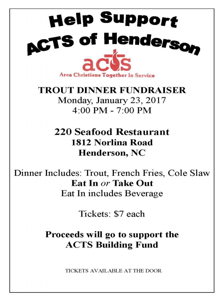 ACTS Fish Fry - Jan 2017